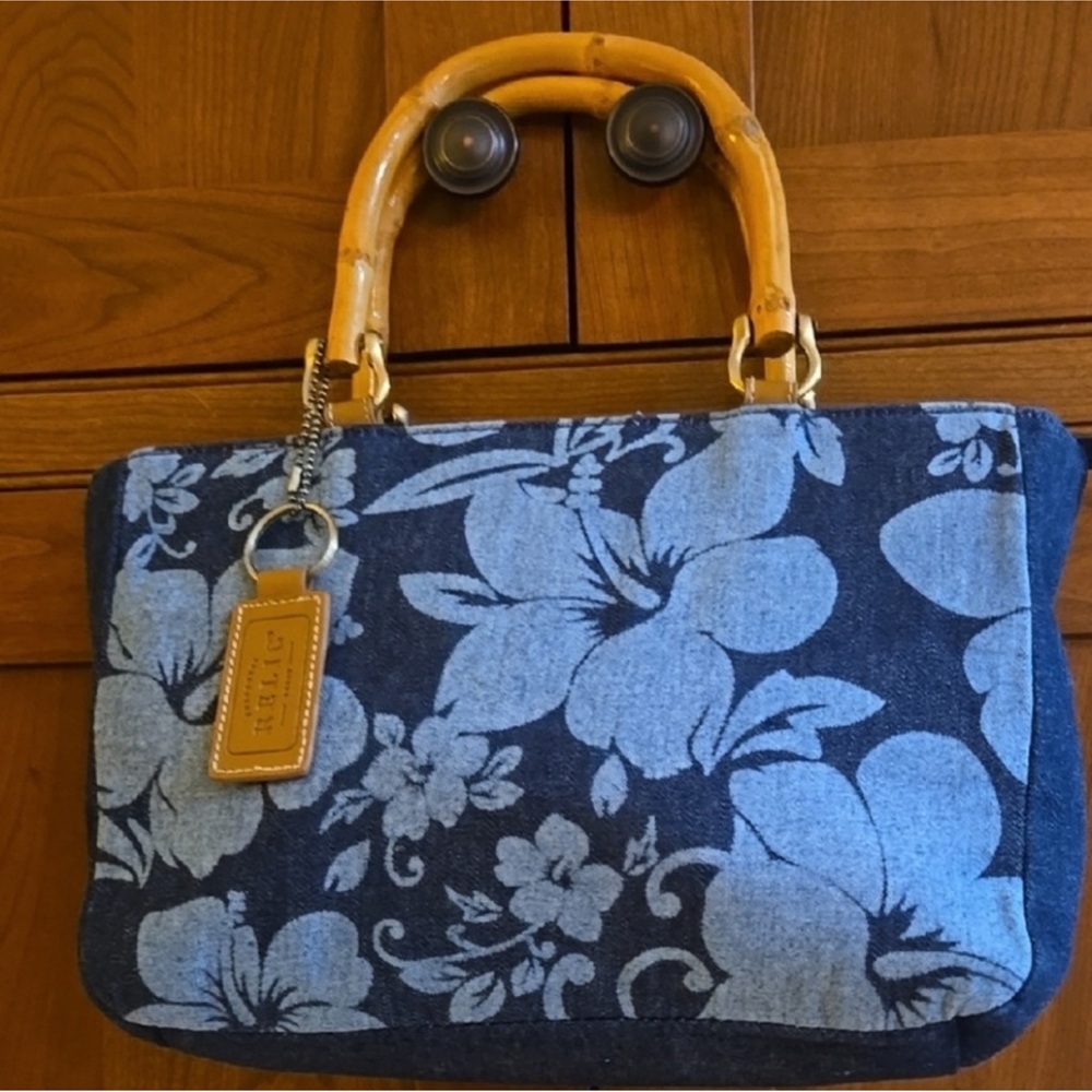 NWOT Relic Floral Blue Hawaiian Pattern Women's Denim Bag